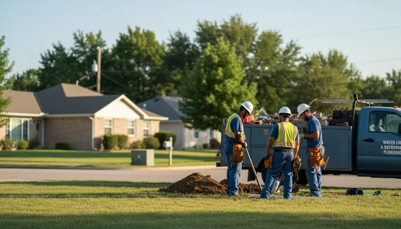 Residential water line and bathroom plumbing service in Holland, OH